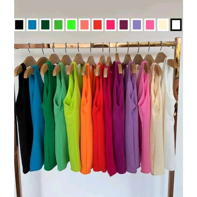 Kit com 2 Blusas Regata Alça Larga