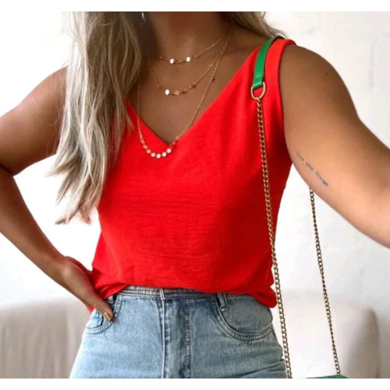 Kit com 2 Blusas Regata Alça Larga