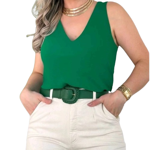 Kit com 2 Blusas Regata Alça Larga