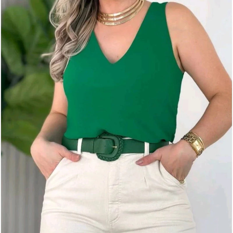 Kit com 2 Blusas Regata Alça Larga