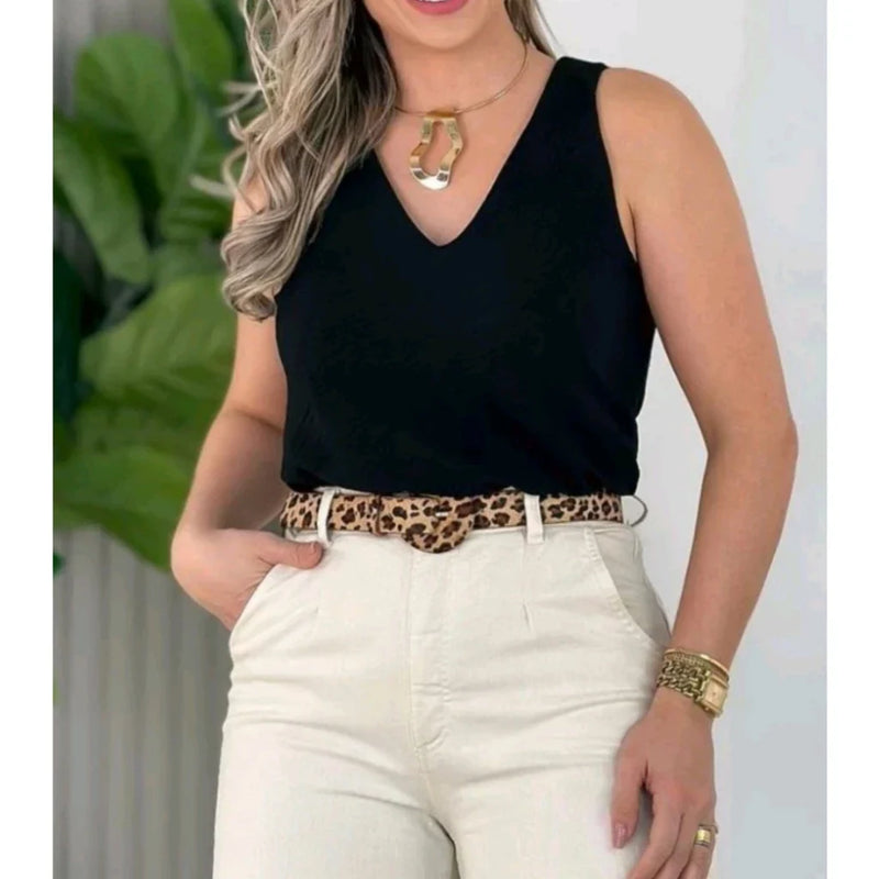 Kit com 2 Blusas Regata Alça Larga
