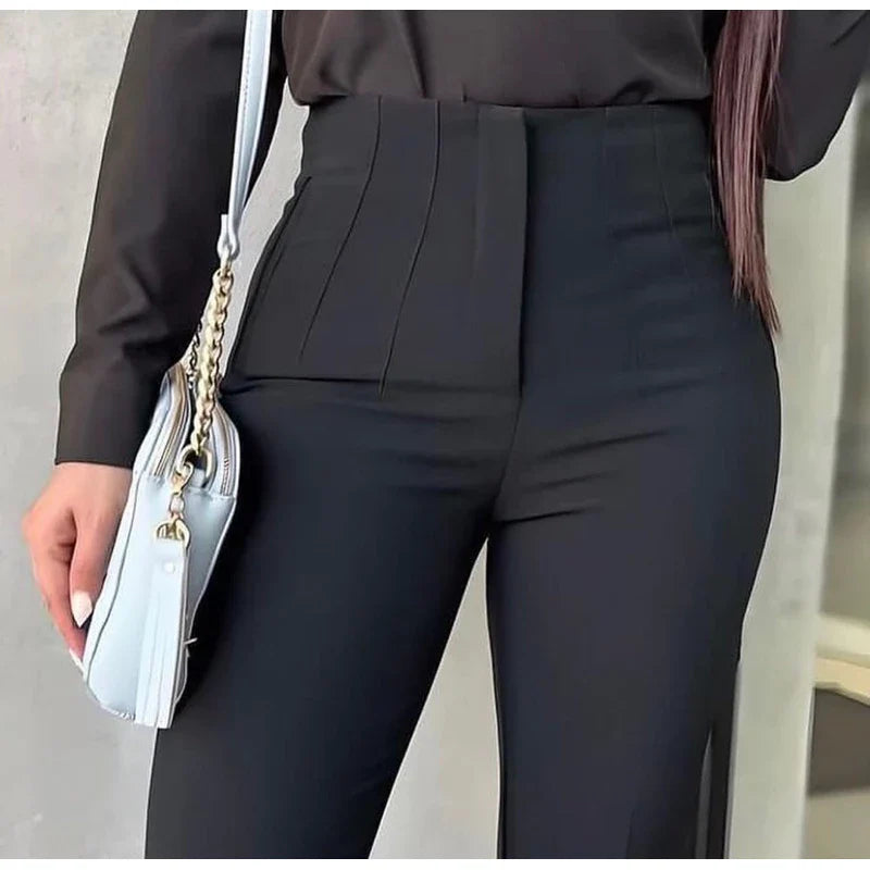 Calça Alfaiataria Zara Feminina Cintura Alta com Zíper