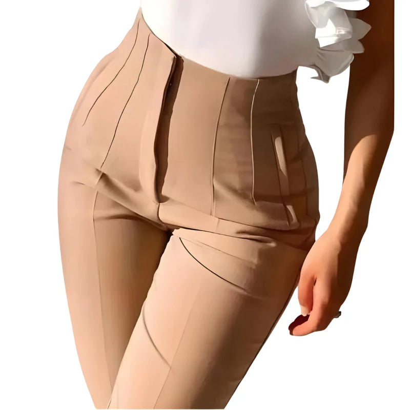 Calça Alfaiataria Zara Feminina Cintura Alta com Zíper