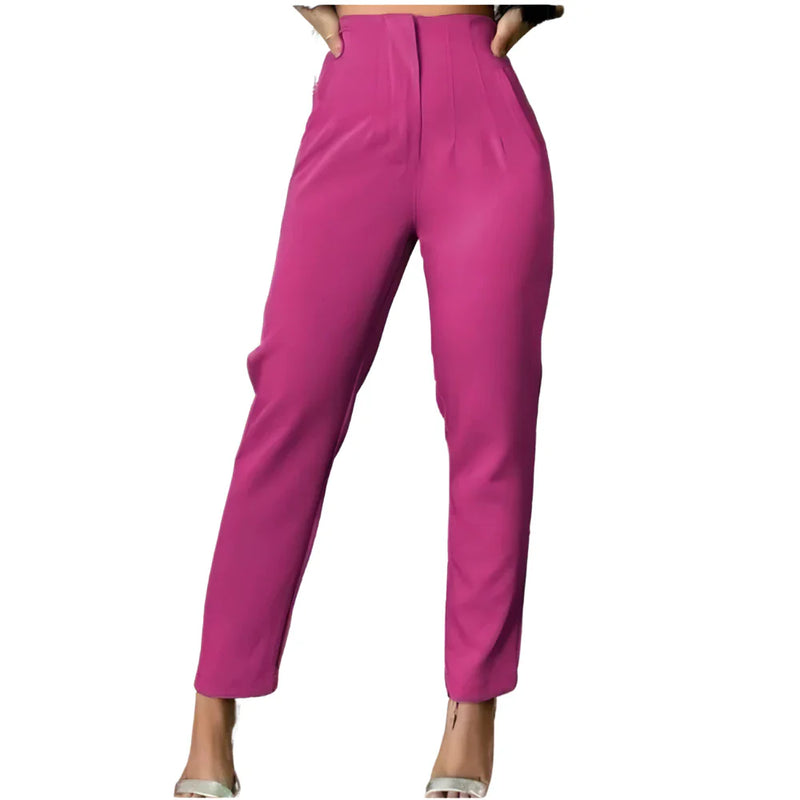 Calça Alfaiataria Zara Feminina Cintura Alta com Zíper
