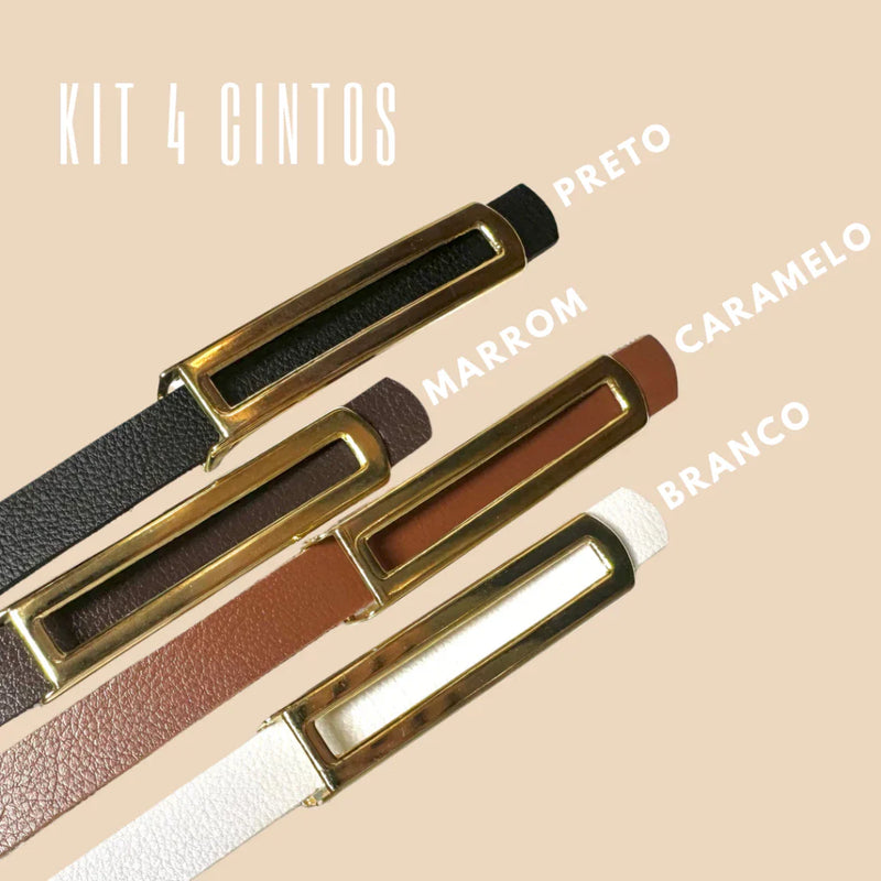 Kit com 4 Cintos Femininos Finos