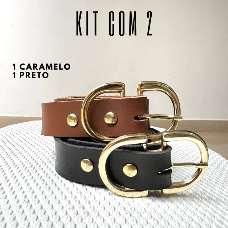 Kit com 2 Cintos Femininos da Moda Blogueira