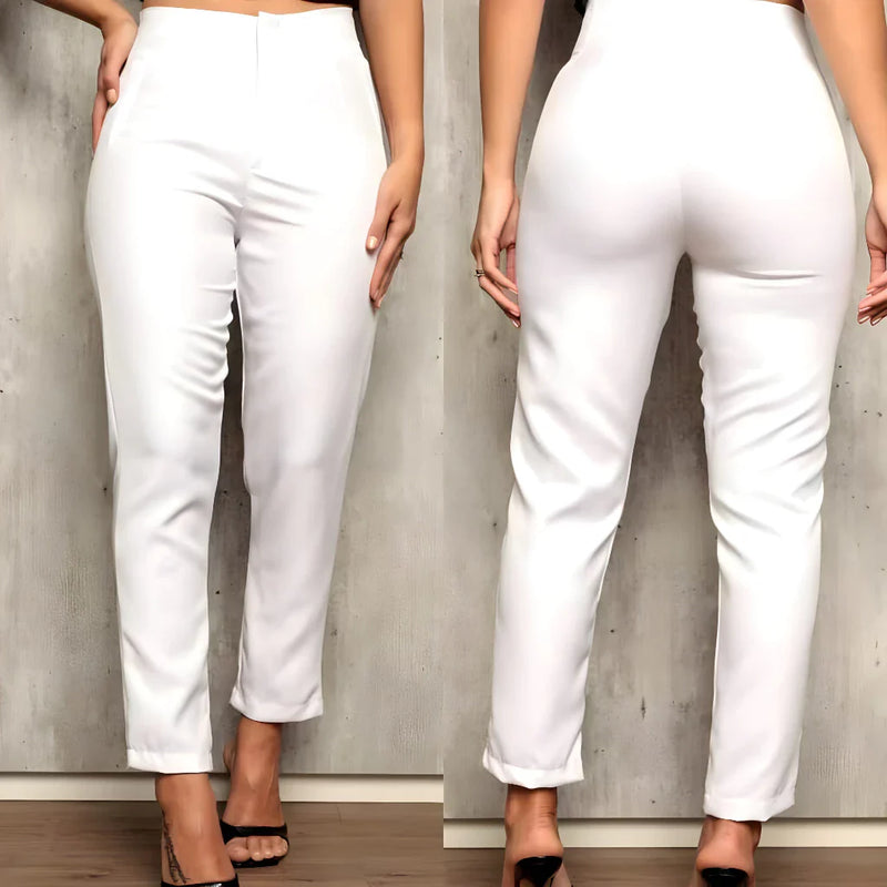 Calça Alfaiataria Zara Feminina Cintura Alta com Zíper
